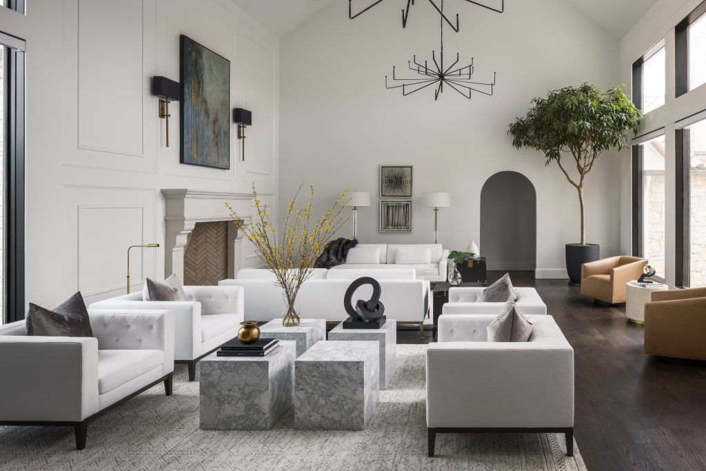 Custom Spanish Modern home - great living room