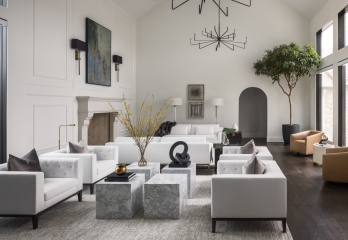 Custom Spanish Modern home - great living room