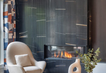 Custom fireplace at Loch Lloyd MO Home