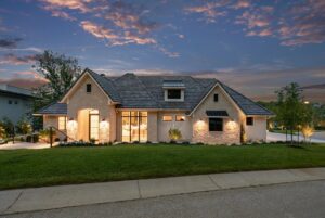 View of front side of Belton MO custom built home