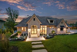 View of front entrance of Belton MO custom built home