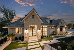 View of front entrance of Belton MO custom built home