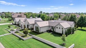Front and Side view of custom build luxury home in Overland Park KS