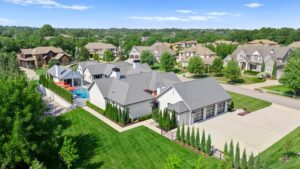 Back and side view of sprawling Overland Park Kansas custom built home