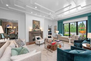 Living room in luxury custom home in Overland Park KS