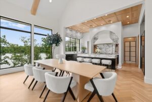 View of dining area and kitchen in custom built home in Belton MO