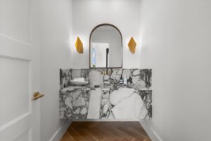 Half bathroom in luxury custom built Belton MO home