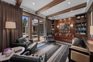 Library in luxury custom built home in Johnson County Kansas