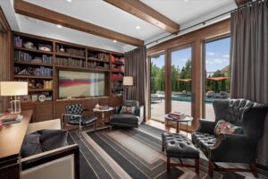 Library in luxury custom built home in Johnson County Kansas