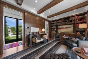 Library in luxury custom built home in Johnson County Kansas