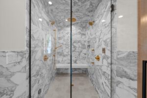 Multi head shower in luxury custom Belton MO home