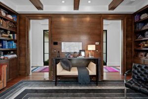 Library in luxury custom built home in Johnson County Kansas