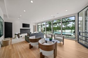 Lounge family area with a view in luxury custom built Belton MO home