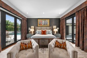 Bedroom in custom luxury home in Johnson County Kansas