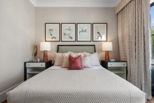 Bedroom in custom luxury home in Johnson County Kansas