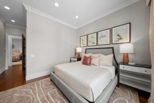 Bedroom in custom luxury home in Johnson County Kansas