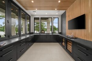 Basement kitchen in luxury custom built Missouri home