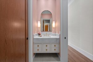 Half bath in luxury custom built home in Johnson County Kansas