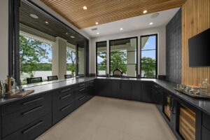 Basement kitchen in luxury custom built Missouri home