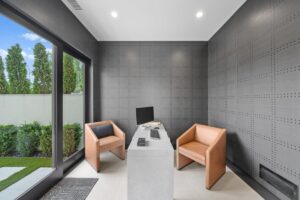 Seating area in luxury custom built Missouri home