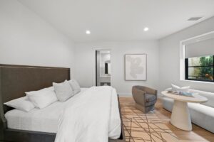 Guest bedroom in luxury custom built Belton MO home