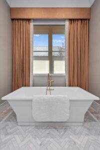 Standalone tub at luxury ranch in Overland Park Kansas
