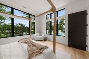 Guest bedroom in luxury custom built Belton MO home