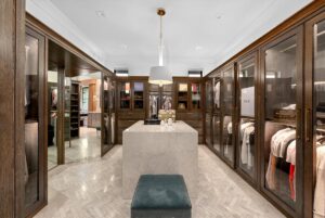 Custom master closet in luxury Overland Park Kansas home