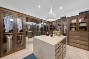 Custom master closet in luxury Overland Park Kansas home