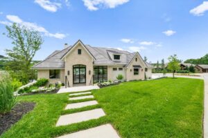 Front entrance of luxury custom built Belton MO home