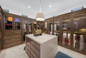 Custom master closet in luxury Overland Park Kansas home