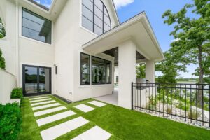 View of the outdoor kitchen and grill of custom built Belton MO home