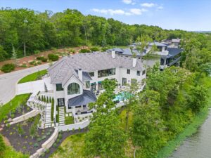 Back view of custom built Belton MO home