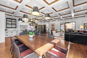 Kitchen, living and dining area in custom built Overland Park Kansas ranch