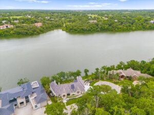 Aerial view of custom built Belton MO home