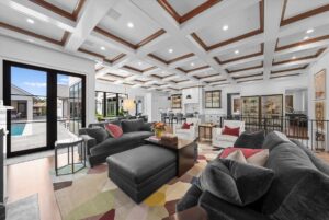 Living area in custom built Overland Park Kansas ranch