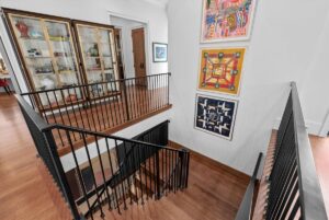 Stairway in custom built Overland Park Kansas ranch