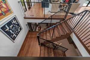 Stairway in custom built Overland Park Kansas ranch