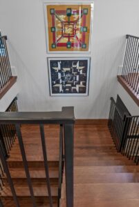 Stairway in custom built Overland Park Kansas ranch