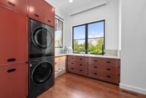 Laundry room in custom built Overland Park Kansas ranch