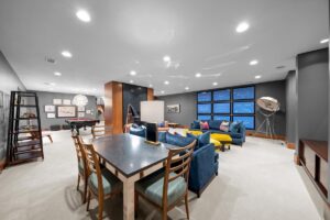 Finished basement in custom Overland Park Kansas home