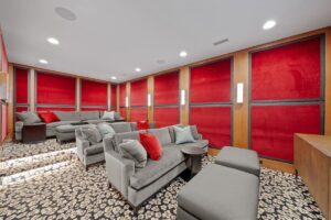 Theater room in custom Overland Park Kansas home