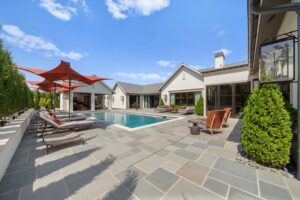 Pool and pool house at luxury home in Overland Park Kansas