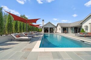 Pool and pool house at luxury home in Overland Park Kansas